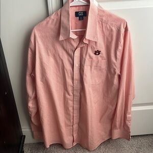 Auburn Cutter & Buck Orange Casual Button Down Shirt